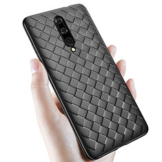 Silikon Hülle Handyhülle Gummi Schutzhülle Leder Tasche S01 für OnePlus 7 Pro Schwarz