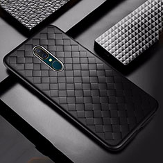 Silikon Hülle Handyhülle Gummi Schutzhülle Leder Tasche S01 für Oppo A9 Schwarz