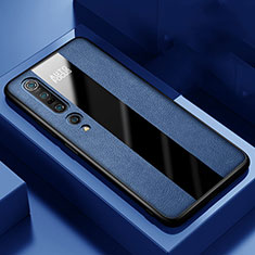 Silikon Hülle Handyhülle Gummi Schutzhülle Leder Tasche S01 für Xiaomi Mi 10 Pro Blau