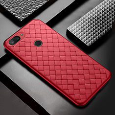 Silikon Hülle Handyhülle Gummi Schutzhülle Leder Tasche S01 für Xiaomi Mi 8 Lite Rot