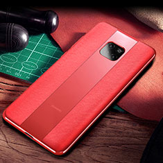 Silikon Hülle Handyhülle Gummi Schutzhülle Leder Tasche S02 für Huawei Mate 20 Pro Rot