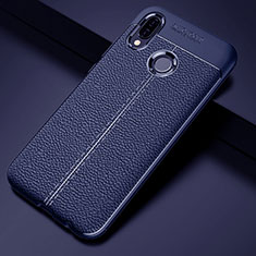 Silikon Hülle Handyhülle Gummi Schutzhülle Leder Tasche S02 für Huawei P20 Lite Blau