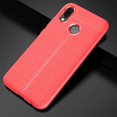 Silikon Hülle Handyhülle Gummi Schutzhülle Leder Tasche S02 für Huawei P20 Lite Rot
