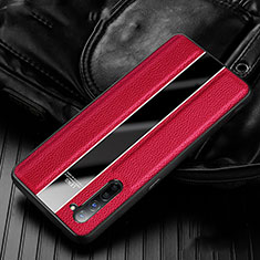 Silikon Hülle Handyhülle Gummi Schutzhülle Leder Tasche S02 für Oppo Find X2 Lite Rot