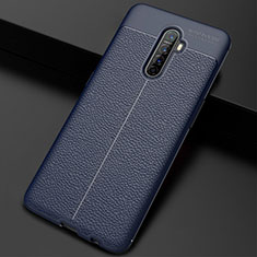 Silikon Hülle Handyhülle Gummi Schutzhülle Leder Tasche S02 für Oppo Reno Ace Blau