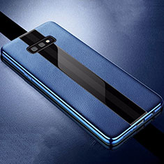 Silikon Hülle Handyhülle Gummi Schutzhülle Leder Tasche S02 für Samsung Galaxy S10e Blau