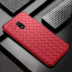 Silikon Hülle Handyhülle Gummi Schutzhülle Leder Tasche S02 für Xiaomi Redmi 8A Rot