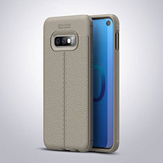 Silikon Hülle Handyhülle Gummi Schutzhülle Leder Tasche S03 für Samsung Galaxy S10e Grau