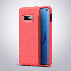 Silikon Hülle Handyhülle Gummi Schutzhülle Leder Tasche S03 für Samsung Galaxy S10e Rot