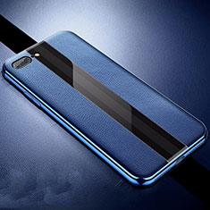 Silikon Hülle Handyhülle Gummi Schutzhülle Leder Tasche S04 für Apple iPhone 7 Plus Blau
