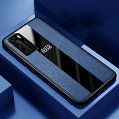 Silikon Hülle Handyhülle Gummi Schutzhülle Leder Tasche S04 für Huawei P40 Blau