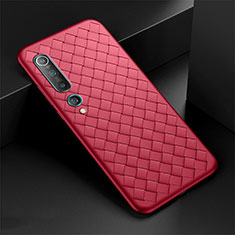 Silikon Hülle Handyhülle Gummi Schutzhülle Leder Tasche S06 für Xiaomi Mi 10 Rot