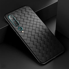 Silikon Hülle Handyhülle Gummi Schutzhülle Leder Tasche S06 für Xiaomi Mi 10 Schwarz
