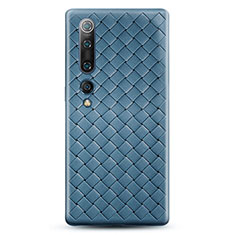 Silikon Hülle Handyhülle Gummi Schutzhülle Leder Tasche S07 für Xiaomi Mi 10 Hellblau