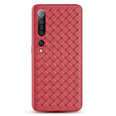 Silikon Hülle Handyhülle Gummi Schutzhülle Leder Tasche S07 für Xiaomi Mi 10 Rot