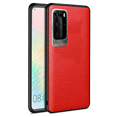 Silikon Hülle Handyhülle Gummi Schutzhülle Leder Tasche S08 für Huawei P40 Pro Rot