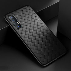 Silikon Hülle Handyhülle Gummi Schutzhülle Leder Tasche S08 für Oppo Reno3 Pro Schwarz