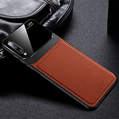 Silikon Hülle Handyhülle Gummi Schutzhülle Leder Tasche Z01 für Samsung Galaxy A70S Braun