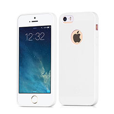 Silikon Hülle Handyhülle Gummi Schutzhülle Loch für Apple iPhone 5S Weiß