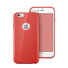 Silikon Hülle Handyhülle Gummi Schutzhülle Loch für Apple iPhone 6S Plus Rot