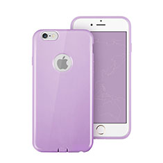 Silikon Hülle Handyhülle Gummi Schutzhülle Loch für Apple iPhone 6S Plus Violett