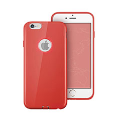 Silikon Hülle Handyhülle Gummi Schutzhülle Loch für Apple iPhone 6S Rot