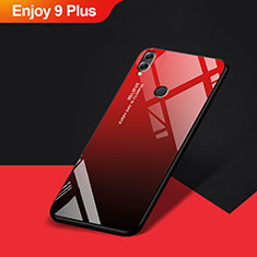 Silikon Hülle Handyhülle Gummi Schutzhülle Spiegel für Huawei Enjoy 9 Plus Rot