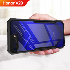 Silikon Hülle Handyhülle Gummi Schutzhülle Spiegel für Huawei Honor View 20 Schwarz