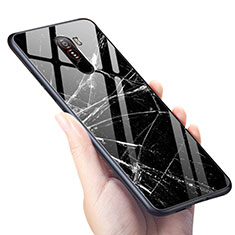 Silikon Hülle Handyhülle Gummi Schutzhülle Spiegel M01 für Xiaomi Pocophone F1 Schwarz