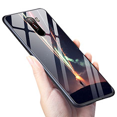 Silikon Hülle Handyhülle Gummi Schutzhülle Spiegel M02 für Xiaomi Pocophone F1 Schwarz