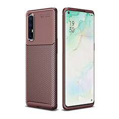 Silikon Hülle Handyhülle Gummi Schutzhülle Tasche Köper für Oppo Reno3 Pro Braun