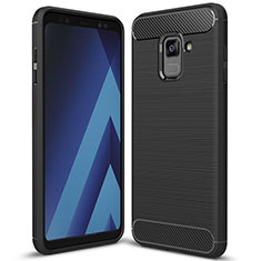 Silikon Hülle Handyhülle Gummi Schutzhülle Tasche Köper für Samsung Galaxy A8+ A8 Plus (2018) A730F Schwarz