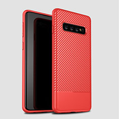 Silikon Hülle Handyhülle Gummi Schutzhülle Tasche Köper für Samsung Galaxy S10 Plus Rot
