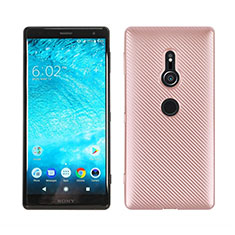 Silikon Hülle Handyhülle Gummi Schutzhülle Tasche Köper S01 für Sony Xperia XZ2 Rosegold