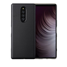 Silikon Hülle Handyhülle Gummi Schutzhülle Tasche Köper T01 für Sony Xperia 1 Schwarz