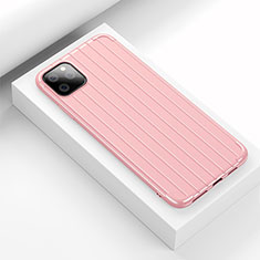 Silikon Hülle Handyhülle Gummi Schutzhülle Tasche Line C01 für Apple iPhone 11 Pro Max Rosa