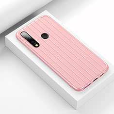 Silikon Hülle Handyhülle Gummi Schutzhülle Tasche Line C01 für Huawei Honor 20 Lite Rosa