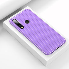 Silikon Hülle Handyhülle Gummi Schutzhülle Tasche Line C01 für Huawei Honor 20 Lite Violett