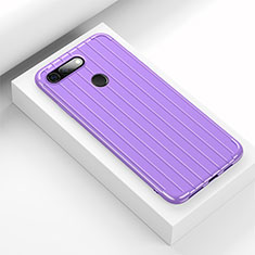 Silikon Hülle Handyhülle Gummi Schutzhülle Tasche Line C01 für Huawei Honor View 20 Violett