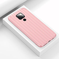 Silikon Hülle Handyhülle Gummi Schutzhülle Tasche Line C01 für Huawei Mate 20 Rosa