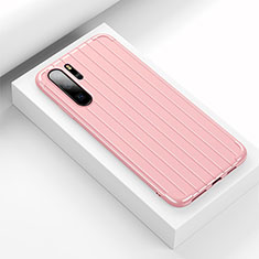 Silikon Hülle Handyhülle Gummi Schutzhülle Tasche Line C02 für Huawei P30 Pro New Edition Rosa