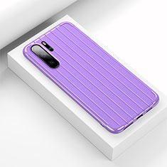 Silikon Hülle Handyhülle Gummi Schutzhülle Tasche Line C02 für Huawei P30 Pro New Edition Violett