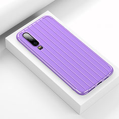Silikon Hülle Handyhülle Gummi Schutzhülle Tasche Line C02 für Huawei P30 Violett