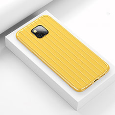 Silikon Hülle Handyhülle Gummi Schutzhülle Tasche Line C03 für Huawei Mate 20 Pro Gelb