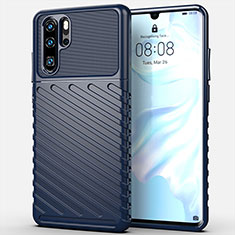 Silikon Hülle Handyhülle Gummi Schutzhülle Tasche Line C03 für Huawei P30 Pro Blau