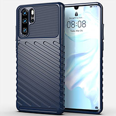 Silikon Hülle Handyhülle Gummi Schutzhülle Tasche Line C03 für Huawei P30 Pro New Edition Blau