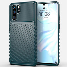 Silikon Hülle Handyhülle Gummi Schutzhülle Tasche Line C03 für Huawei P30 Pro New Edition Grün