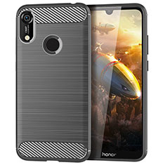 Silikon Hülle Handyhülle Gummi Schutzhülle Tasche Line für Huawei Honor 8A Grau