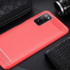 Silikon Hülle Handyhülle Gummi Schutzhülle Tasche Line für Huawei Honor V30 5G Rot