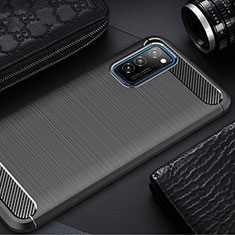 Silikon Hülle Handyhülle Gummi Schutzhülle Tasche Line für Huawei Honor V30 5G Schwarz